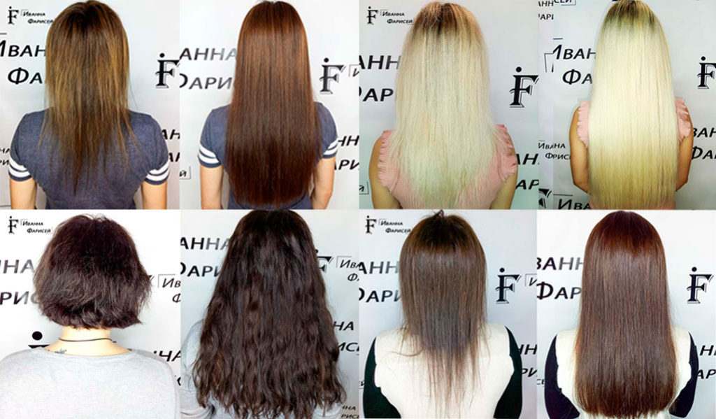 Фото до и после испанского наращивания волос
